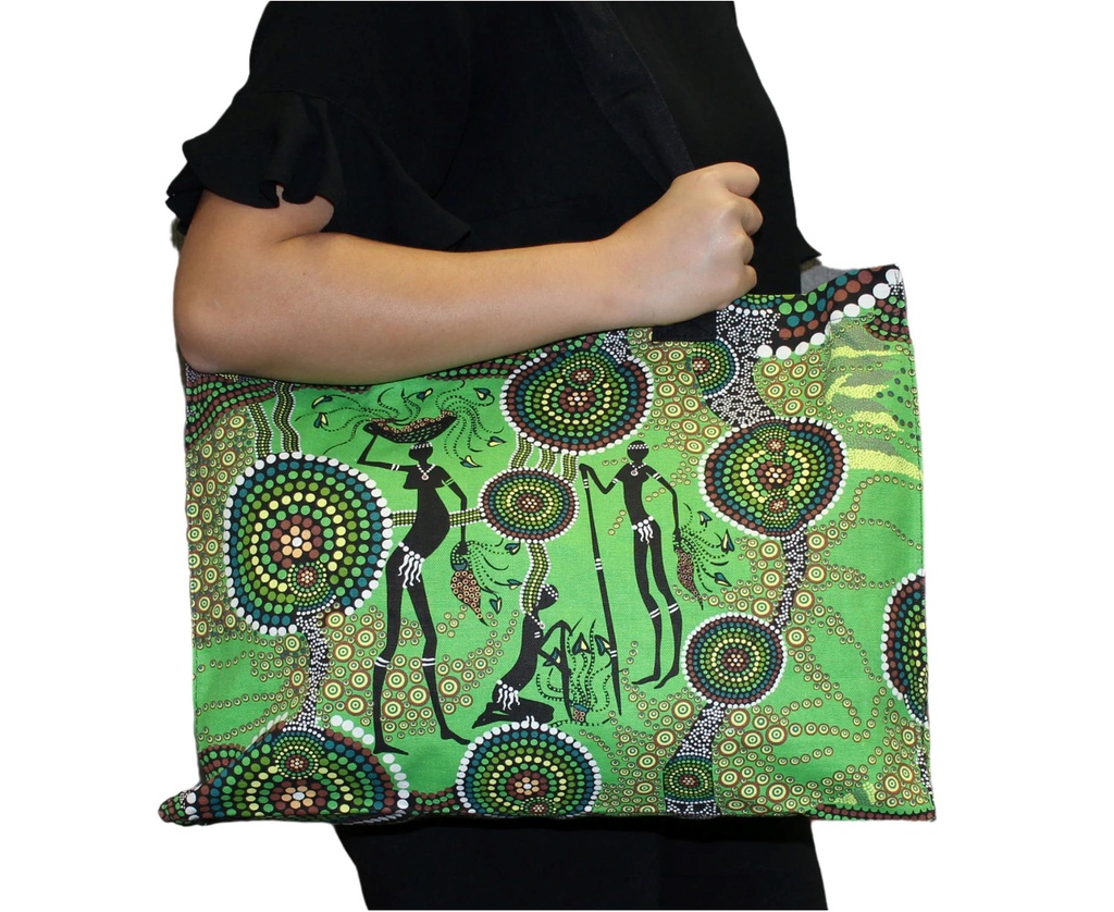 BAG SHOULDER ABORIGINAL DESIGN - HUNTERS &amp; GATHERERS RAINFOREST - COLIN JONES