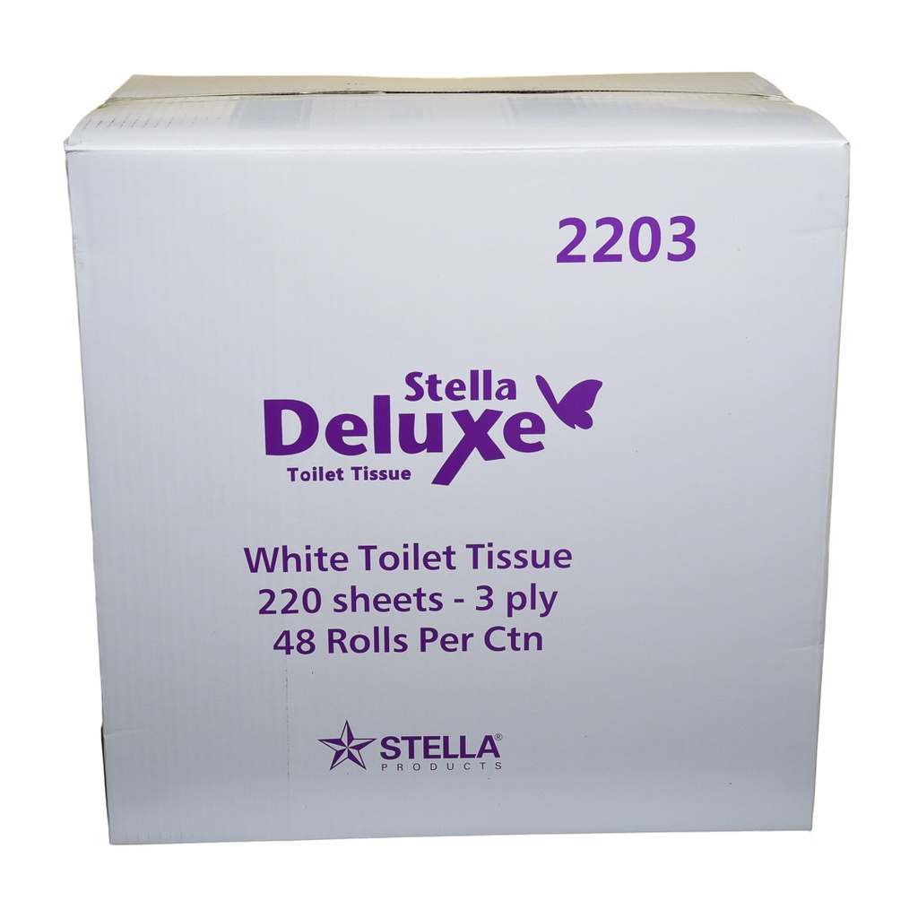 STELLA DELUXE 3PLY 220SHT TOILET TISSUE - 48 ROLLS/CTN