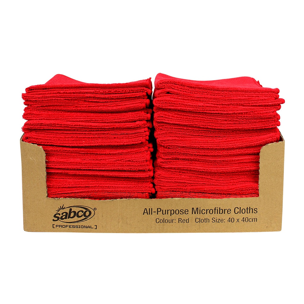 SABCO - ALL-PURPOSE MICROFIBRE CLOTHS SRT – RED