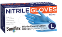 Saniflex Nitrile Gloves - Powder Free - Blue, 100 Pack (Carton of 10 boxes )