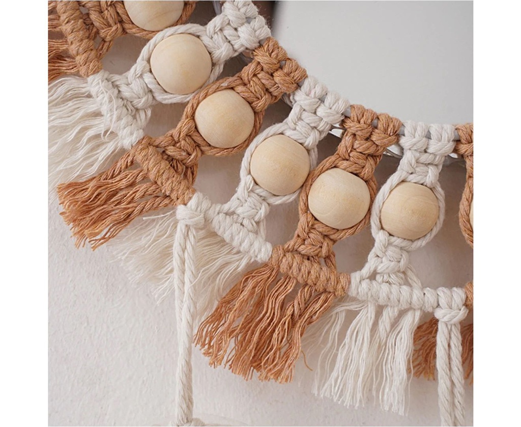 NORDIC WALL HANGING MIRROR HANDWOVEN COTTON ROPE TAPESTRY ORNAMENT CRAFTS FOR HOME BATHROOM BEDROOM MAKEUP PORCH MIRRORS