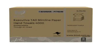 BIOD - EXECUTIVE SLIMLINE PAPER HAND TOWEL 191X21 240L X 227 W TAD 4000