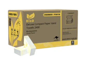 BIOD - DELUXE COMPACT PAPER HAND TOWEL 120X20 250L X 195W 2400