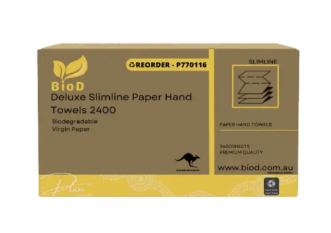 BIOD - DELUXE SLIMLINE PAPER HAND TOWEL 1PLY/2400SHT