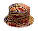 HAT ABORIGINAL DESIGN - SNAKES DREAMING DESIGN - VALMA NAKAMARRA WHITE