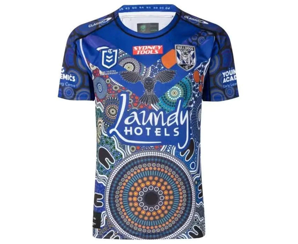 CANTERBURY BULLDOGS NRL CLASSIC INDIGENOUS JERSEY SIZES S-7XL T2