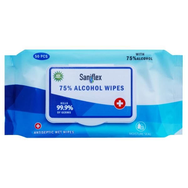 SANIFLEX 75% ALCOHOL SANITARY WIPES - 50 PACK