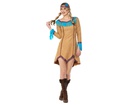 [CH_0022] NATIVE AMERICAN INSPIRED BLUE AND BROWN ADULT COSTUME SIZE: SMALL