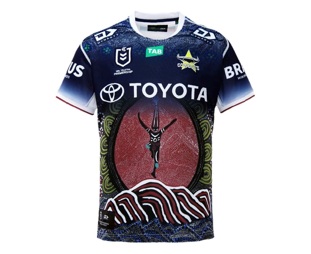 NORTH QUEENSLAND COWBOYS NRL 2023 DYNASTY INDIGENOUS JERSEY SIZES S-3XL