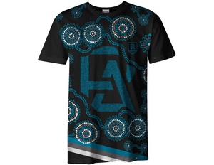 [CH_0081] PORT ADELAIDE POWER AFL FOOTY JUNIOR YOUTHS KIDS INDIGENOUS TEE