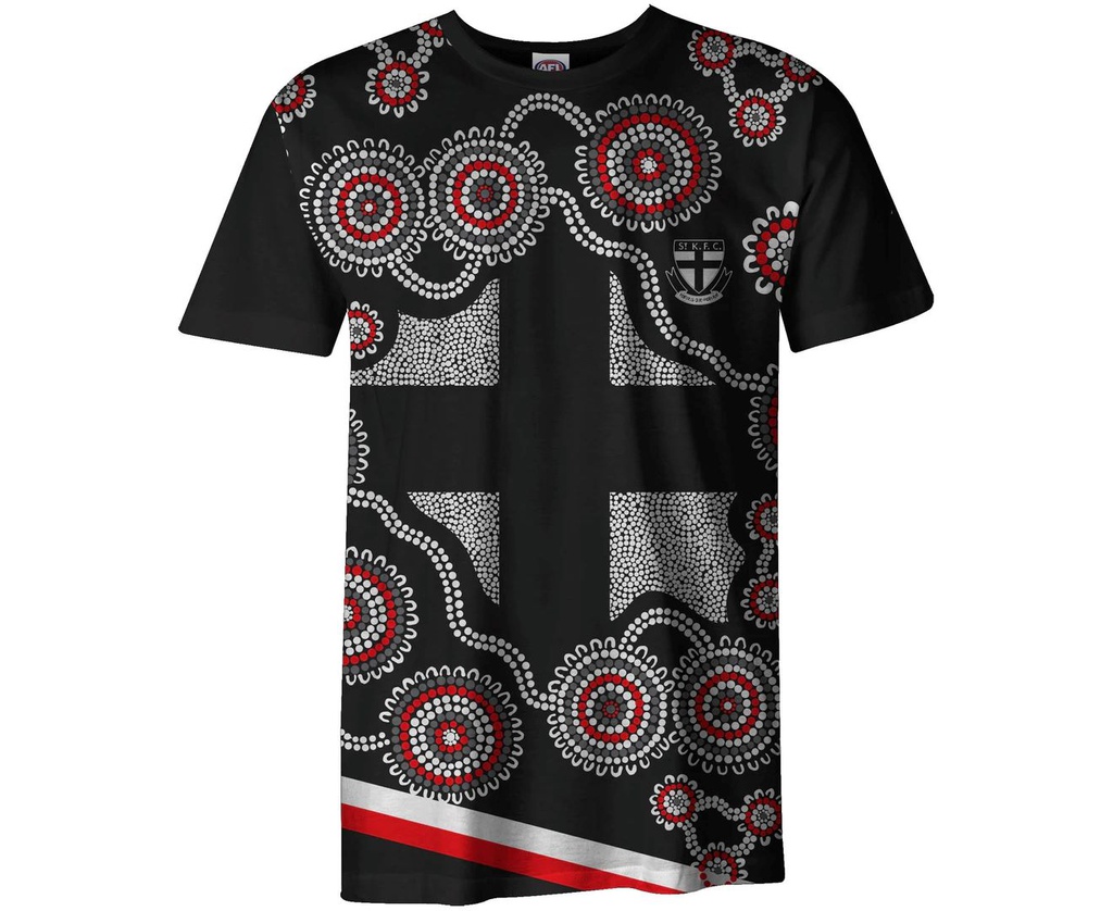 ST KILDA SAINTS AFL FOOTY JUNIOR YOUTHS KIDS INDIGENOUS TEE