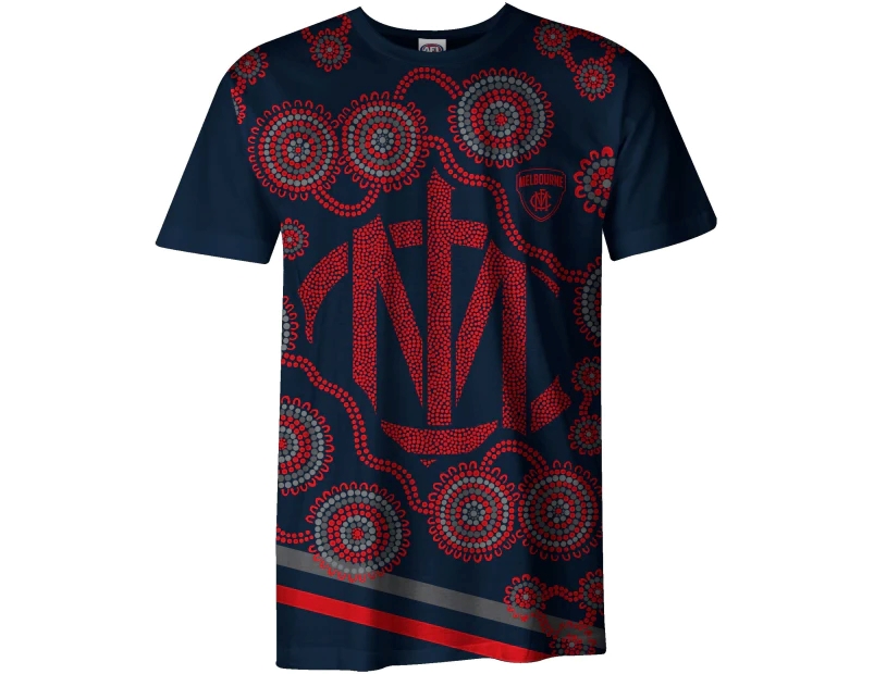 MELBOURNE DEMONS AFL FOOTY MENS ADULTS INDIGENOUS TEE