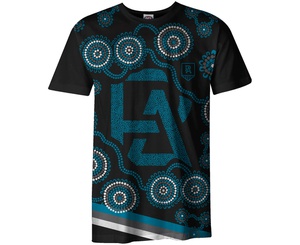 [CH_0121] PORT ADELAIDE POWER AFL FOOTY MENS ADULTS INDIGENOUS TEE