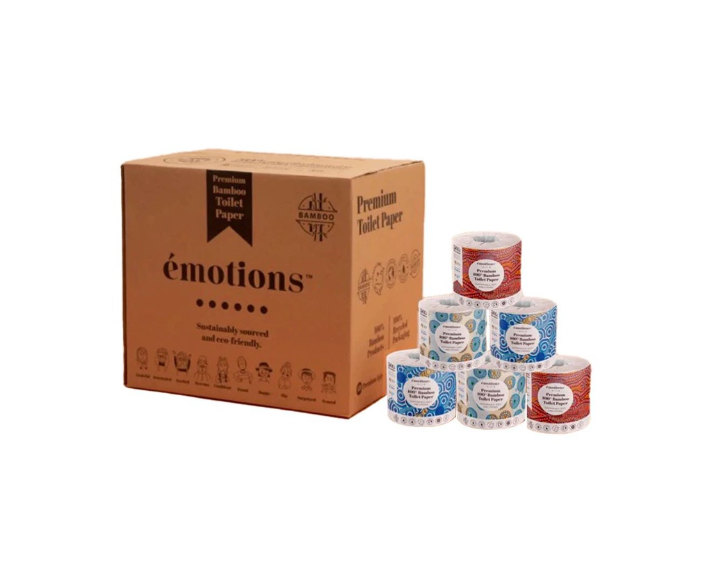 48PK EMOTIONS FIRST NATIONS ART 100% BAMBOO 3 PLY PREMIUM TOILET PAPER ROLLS