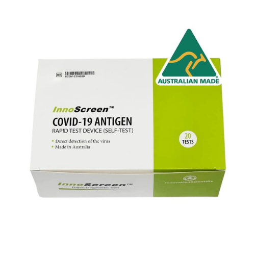 INNOSCREEN COVID-19 RAPID ANTIGEN SELF TEST KITS - SINGULAR TEST (1 TEST) - AUSTRALIAN MADE (RAT)