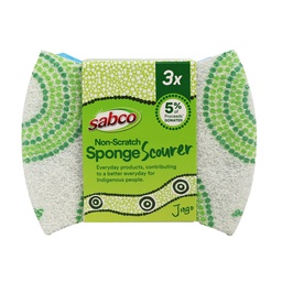 [SAB62124] SABCO JINGO SPONGE SCOURER NON-SCRATCH 3PK