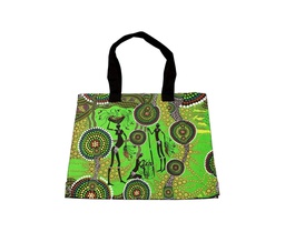 [CH_0645] BAG SHOULDER ABORIGINAL DESIGN - HUNTERS &amp; GATHERERS RAINFOREST - COLIN JONES