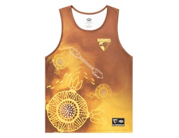 [CH_0060] HAWTHORN HAWKS INDIGENOUS MENS TRAINING SINGLET SIZE:M