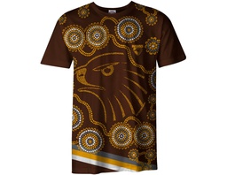 [CH_0109] HAWTHORN HAWKS AFL FOOTY MENS ADULTS INDIGENOUS TEE