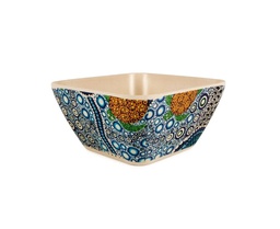 [CH_0180] BOWLS BAMBOO ABORIGINAL DESIGN - COLOURS OF THE REEF DESIGN - COLIN JONES (SET OF 2) - COLOURS OF THE REEF - COLIN JONES