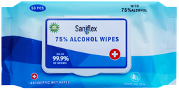 [SANIASW] Saniflex 50 pack (42 units/carton) 75% Alcohol Sanitary Wipes